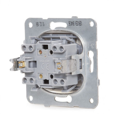 Interruttore Panasonic Karre 10A 250V/Montatura In Metallolo Con Artigli/Chiave Bianca