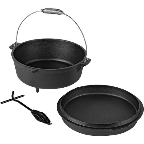 Olandese Forno in ghisa coperchio tostapane pentola in ghisa bollitore 12 litri