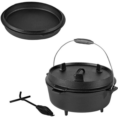 Olandese Forno in ghisa coperchio tostapane pentola in ghisa bollitore 12 litri