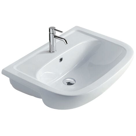 Lavabo Nemi semincasso cm. 66x48 in ceramica di Ceramica Galassia