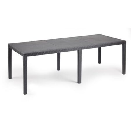 Tavolo Queen Antracite Allungabile in Resina Effetto Rattan - 220x90 cm - Ipae Progarden