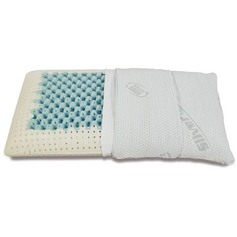 EVERGREENWEB - Cuscino Memory Foam 40x70 alto 12 cm, Modello Saponetta AIR MASSAGE Doppia Fodera Silver e Cotone NATURALE Lavabile, Guanciale Letto per CERVICALE, Traspirante Termosensibile Antiacaro