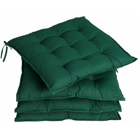 Detex Set 4 cuscini da sedia effetto visco per interni e esterni
 Verde