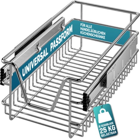 CASARIA® Cestello Estraibile Sottolavello Cassetto Telescopico Metallo Guide Scorrevoli 30cm / 40cm / 50cm / 60cm 30cm Wide cabinets (en)