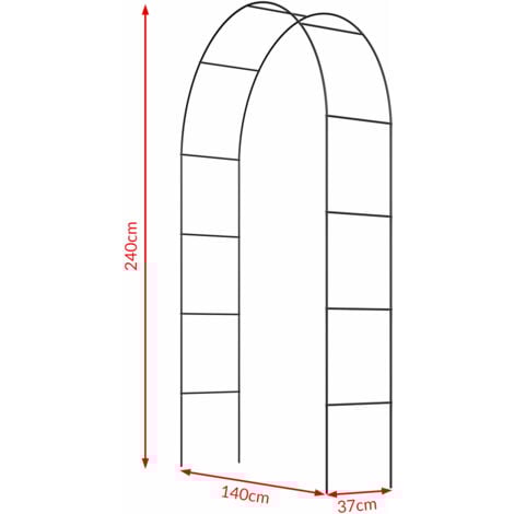 Gardebruk Arco per rampicanti archi per fiori metallo obelisco per rose piante decorazine giardino 1x rose arch (en)