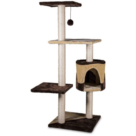 Tiragraffi a torre con cuccia marrone-beige