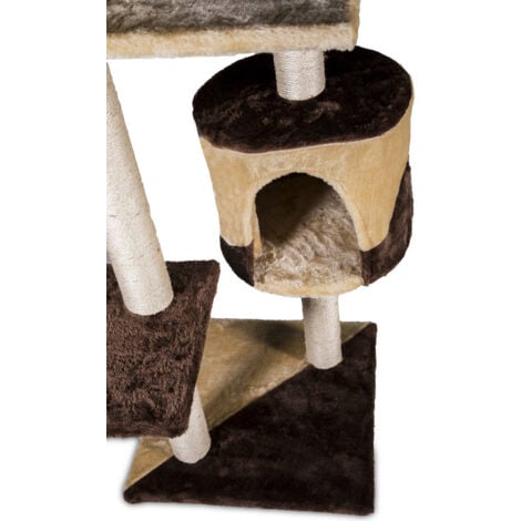 Tiragraffi a torre con cuccia marrone-beige