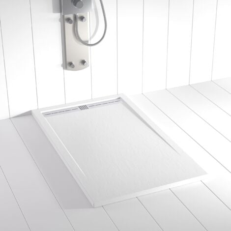 Piatto doccia in Resina FLOW Sabbia ANTISCIVOLO  - 80x90 cm - Griglia + Valvola GRATIS