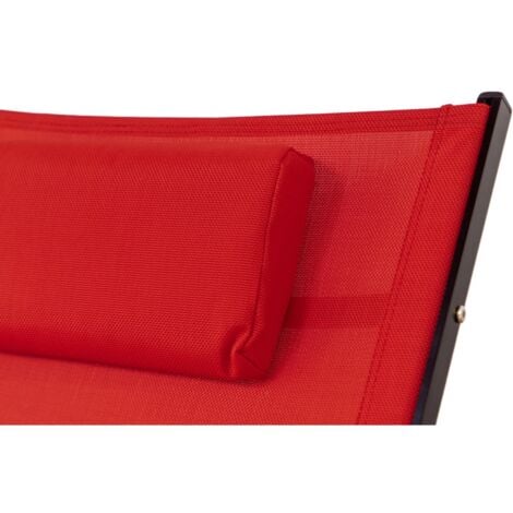 sdraio dondolo da esterno eurogarden "relaxing" in alluminio e textilene rosso 62x119x86 cm