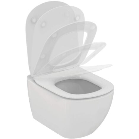 Ideal Standard Tesi - WC sospeso con copriwater SoftClose, AquaBlade, bianco T354601