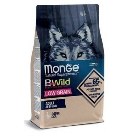 Monge Natural Superpremium Bwild Low Grain per Cani Adult All Breeds con Oca da 2,5 Kg