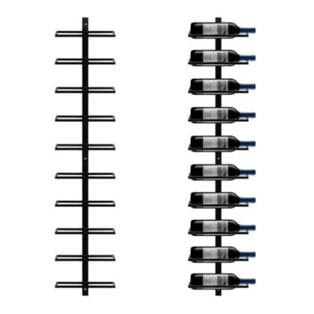 Yaheetech Portabottiglie Vino da Parete 126 cm Scaffale Metallo Vino Porta 10 Bottiglie Mobile Portabottiglie Nero