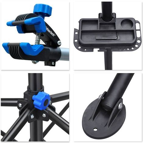 Yaheetech Cavalletto per Manutenzione Bici Pieghevole Supporto Riparazione Bici Universale Staffa con Bastone Ferma Manubrio Regolabile Altezza 108-190 cm Carico Massimo 30 kg