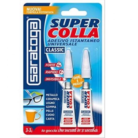 Supercolla Saratoga classic 3gr+3gr adesivo istantaneo superpotente