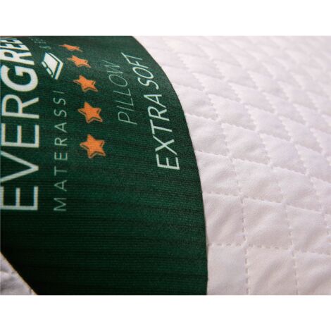 EVERGREENWEB - Cuscini Letto Coppia 40x70 alti 15 cm, 2 Guanciali lavabili in Lavatrice, Ortopedici per Dolori Cervicali, Imbottitura fiocco Super Soft Antiacaro Morbidi effetto Piuma fodera Bianca