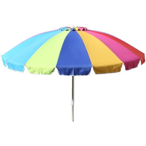 Ombrellone Arcobaleno Spiaggia Bar Lido 240 cm tessuto poliestere 43952