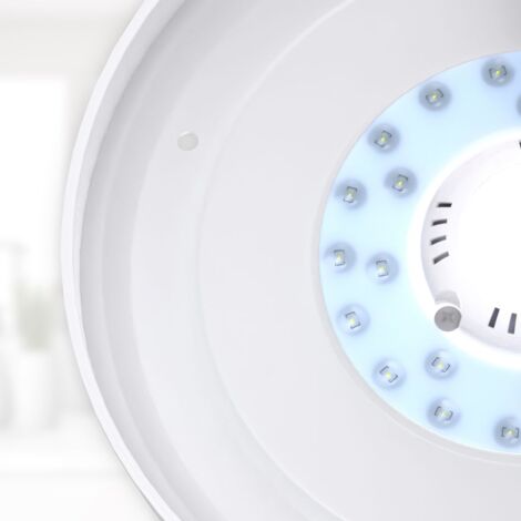 B.K.Licht Plafoniera LED, lampada da soffitto o parete per bagno, luce bianca naturale 4000K, LED integrati 12W, 1200Lm, Ø29cm, resistente agli schizzi d’acqua IP44, plafoniera moderna, plastica 230V