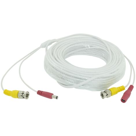 CAVO TELECAMERA PROLUNGA BNC VIDEO AUDIO RCA ALIMENTAZIONE DA 10 A 50 M  20 Metri