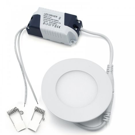 faretto led 3 Watt pannello incasso rotondo 180LM luce fredda 6000k