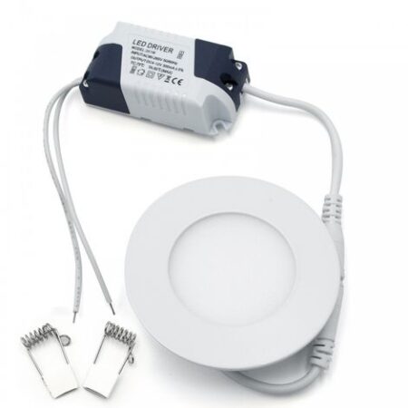 faretto led 3 Watt pannello incasso rotondo 180LM luce calda 3200k