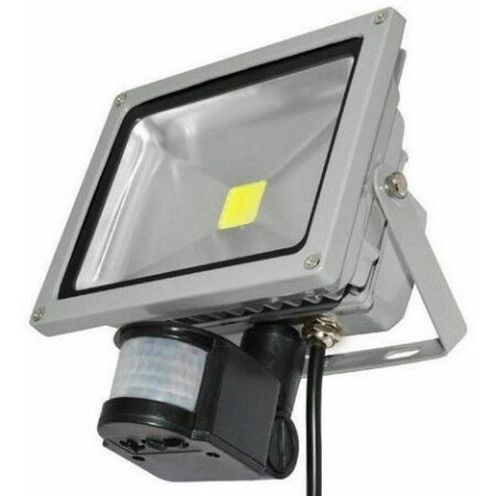 Faro LED 50W Faretto Slim Con Sensore Movimento Pir Crepuscolare ip65