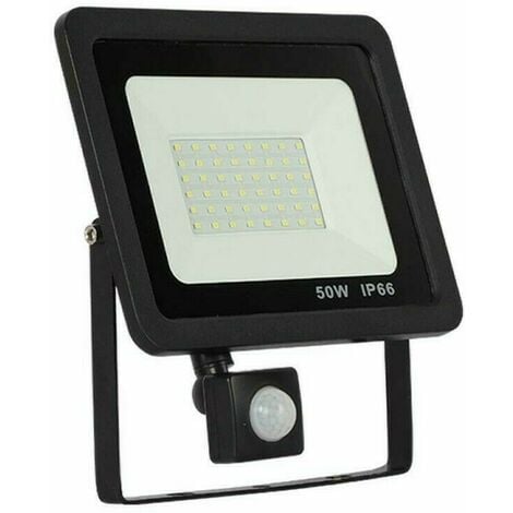 Faro LED 50W Faretto Slim Con Sensore Movimento Pir Crepuscolare ip65