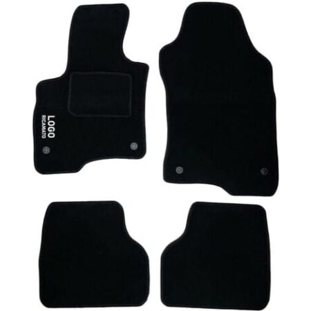LUPEX SHOP - Tappetini auto compatibili per Panda del 2012 con 4 clip di fissaggio, in moquette nera, anteriori e posteriori