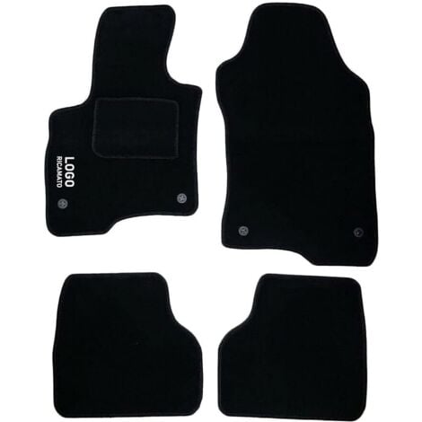LUPEX SHOP - Tappetini auto compatibili per Panda del 2012 con 4 clip di fissaggio, in moquette nera, anteriori e posteriori