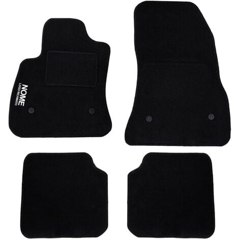 LUPEX SHOP - Tappetini auto compatibili per 500L con 4 clip di fissaggio, in moquette nera, anteriori e posteriori