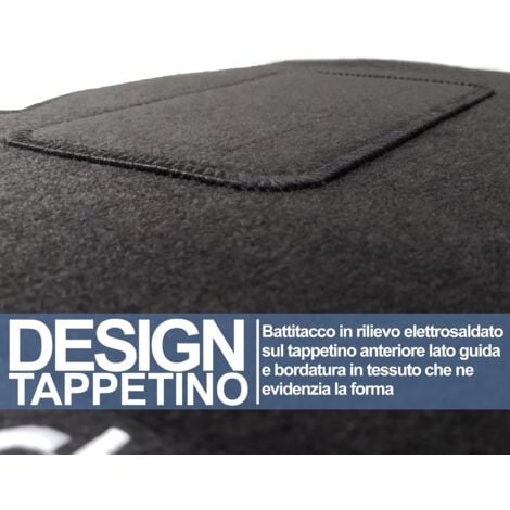 Lupex Shop Tappetini auto in moquette con strappo compatibili per Idea