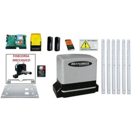 Kit Motore Automazione Cancello Scorrevole Automatico 6 Mt Cremagliera Zincata