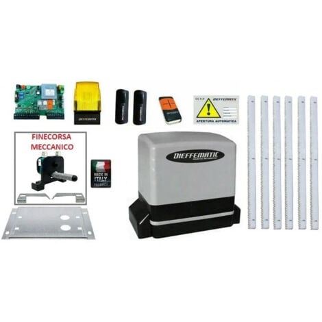 Kit Motore Automazione Cancello Scorrevole Automatico 6 Mt Cremagliera Zincata