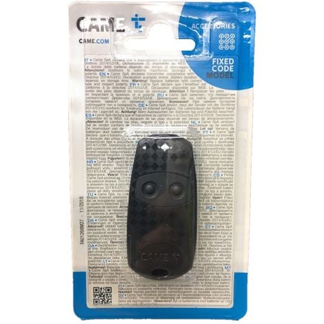 Telecomando Trasmettitore Bicanale Cancello 433.92 MHz 2x CAME TOP-432EE