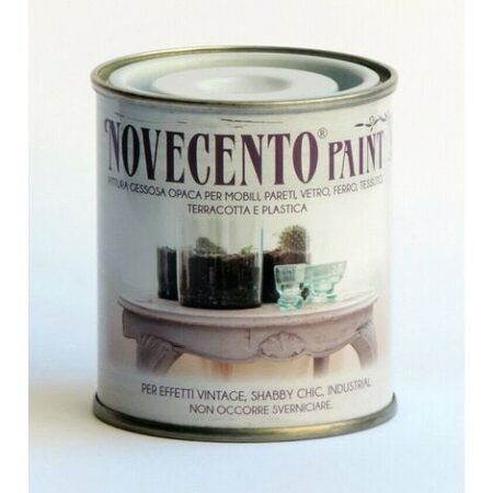 Pittura Gessosa Opaca Shabby Chic per Mobili Pareti Vetro Gesso Novecento Paint - Formato: 500 ml - Colore: Blu Grecia