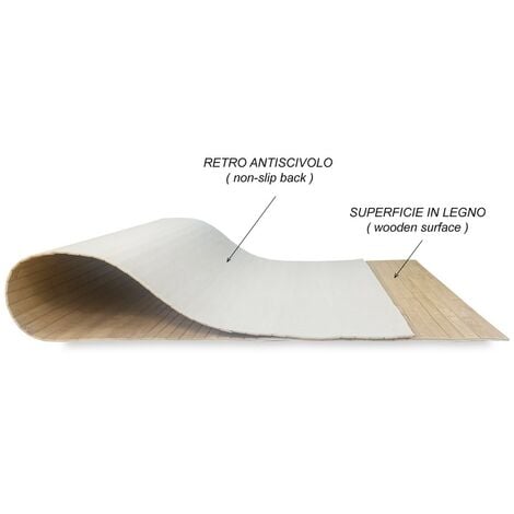 TAPPETO cucina WOODY © IN legno BAMBOO UNITO MIELE tutte le misure Cm. 50/55x140