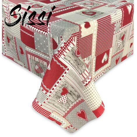 TOVAGLIA SISSI in cotone APRICA ROSSO in cotone Cm. 140x140 x4 persone