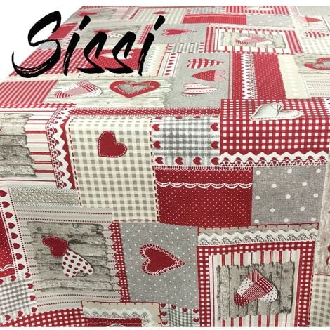 TOVAGLIA SISSI in cotone APRICA ROSSO in cotone Cm. 140x140 x4 persone