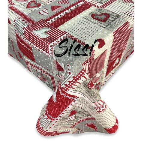 TOVAGLIA SISSI in cotone APRICA ROSSO in cotone Cm. 140x140 x4 persone