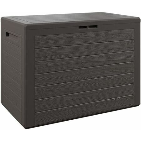 CASARIA® Baule da Giardino Effetto Legno Contenitore da esterno Box portacuscini Cassapanca per esterni  Marrone