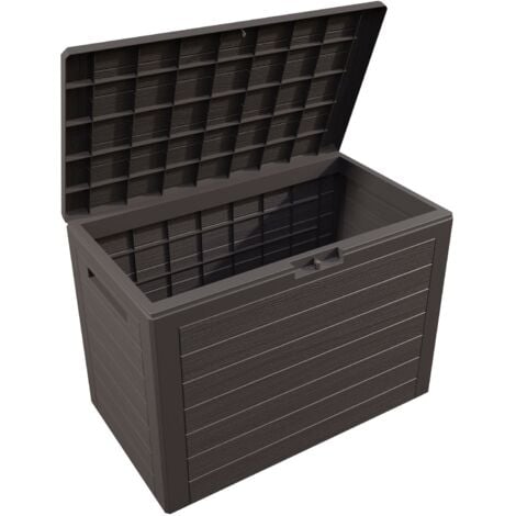 CASARIA® Baule da Giardino Effetto Legno Contenitore da esterno Box portacuscini Cassapanca per esterni  Marrone