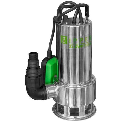 Elettropompa pompa sommersa x acque sporche 1100w inox Zipper zi-dwp1100n