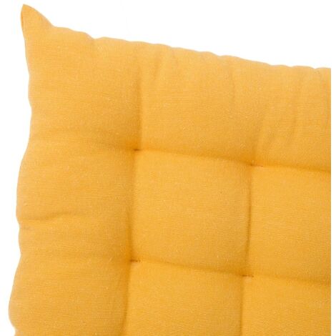 Cuscino Sedia in Tessuto Trapuntato Imbottito 40x40 con Laccetti Colore Arancio