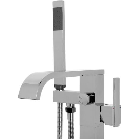 Miscelatore Monocomando Argento Cromato per Vasca Freestanding Moderno Niagara