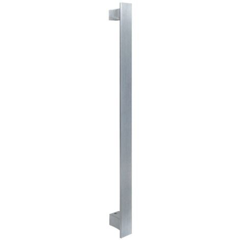 Maniglione Cromato Satinato Piatto per Porta Esterna Blindata Verticale 50cm