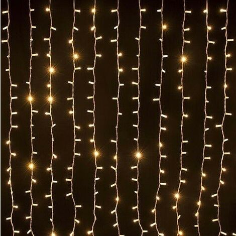 TENDA LUMINOSA BIANCO CALDO A LED NATALE NATALIZIA PER ESTERNO E INTERNO 10MT 1.20MT 640 LED