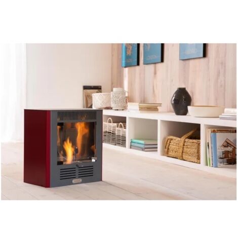 stufa a bioetanolo tecno air system "mini ruby" bordeaux 2,3 kw