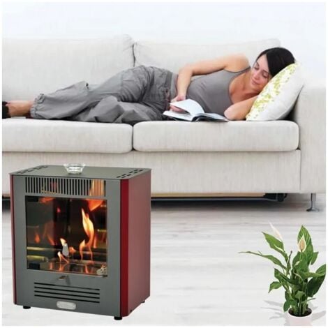 stufa a bioetanolo tecno air system "mini ruby" bordeaux 2,3 kw