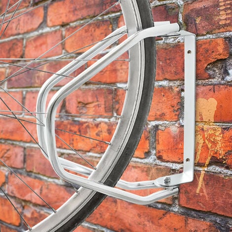 3x Set Rastrelliera Portabici, Doppio Montaggio a Parete, Supporto a Muro, H x L x P: 32,5 x 9 x 28,5 cm, Argento