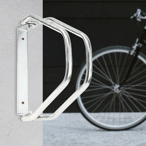 3x Set Rastrelliera Portabici, Doppio Montaggio a Parete, Supporto a Muro, H x L x P: 32,5 x 9 x 28,5 cm, Argento
