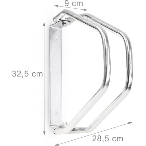 3x Set Rastrelliera Portabici, Doppio Montaggio a Parete, Supporto a Muro, H x L x P: 32,5 x 9 x 28,5 cm, Argento